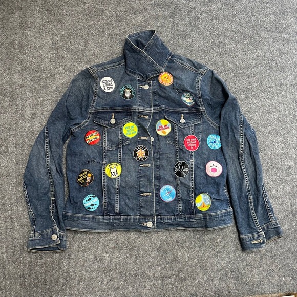 Levi's Jackets & Blazers - Levi's Denim Jacket Womens Size XL Blue Patchwork Distressed Trucker Coat